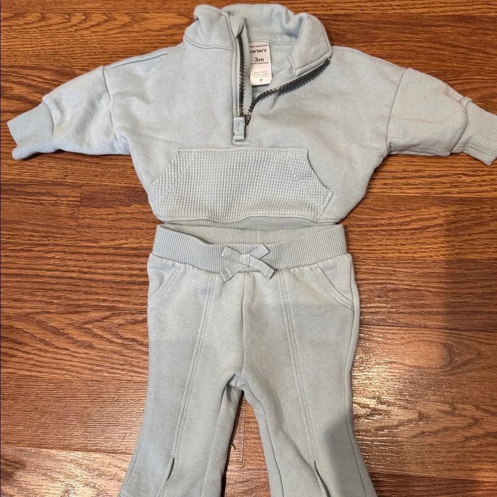 Carters 3m 2pc Sweater Set light blue‎